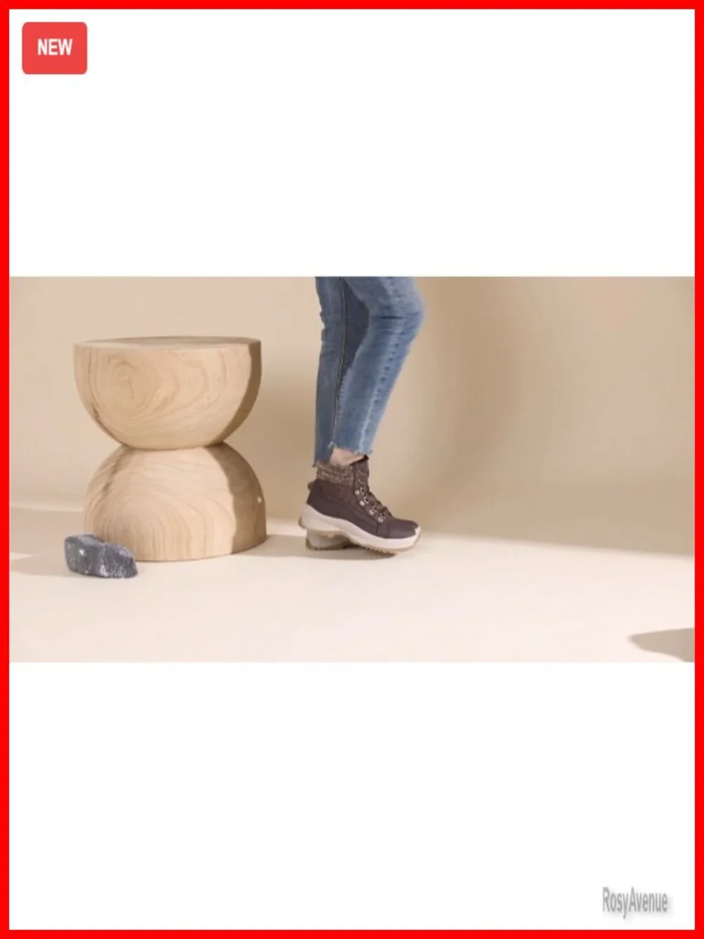 Faux Leather Ankle Boots with Faux Fur Lining Winter Snow Boots